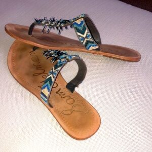 SAM EDELMAN ANELLA LEATHER BEADED SANDALS